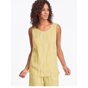 Flax Women's Yellow Sleeveless Blouse